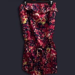 Charlotte Russe floral off the shoulder strapless romper